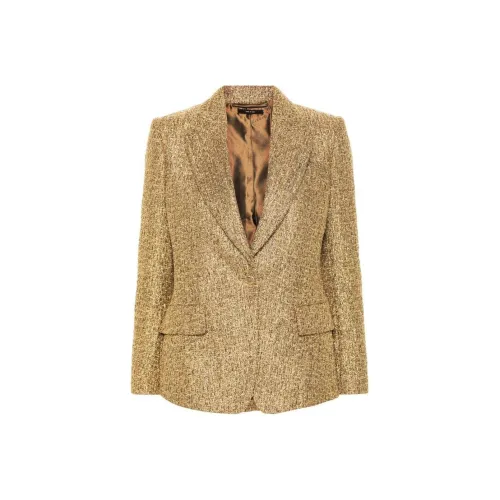 TOM FORD SS24 Бизнес Костюм Пальто Женское Золотое