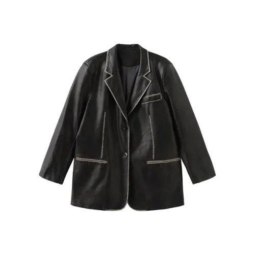 CUBIC Кожа Куртка Женская Черная