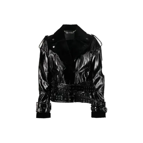 PHILIPP PLEIN Черные Женские Кожаные Куртки