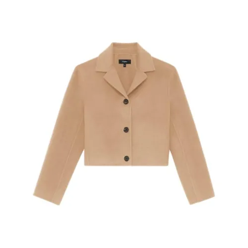 THEORY Укороченное пальто женское CAMEL