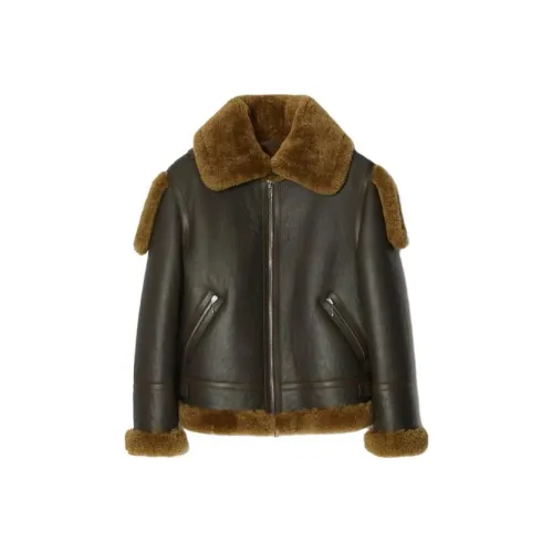 Burberry кожаная куртка женская коричневого цвета