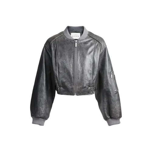 SEASON HIGH Кожа Куртка Женская Embers Серый