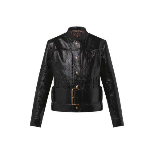 LOUIS VUITTON Кожа Куртка Женская Черная