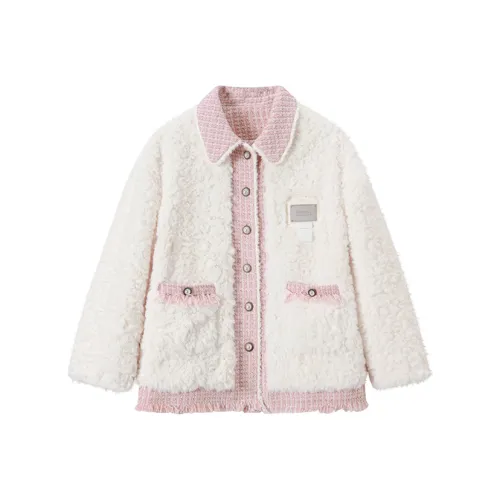 SUNSUNTOWN Хлопковый пуховик женский молочно-белый