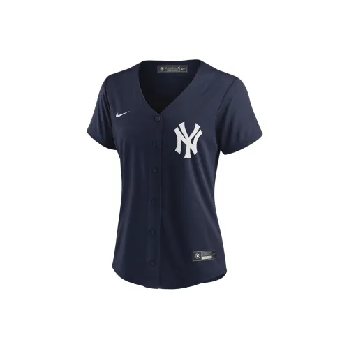Nike MLB Коллаборация New York Yankees Бейсбольная куртка Женская Морской синий