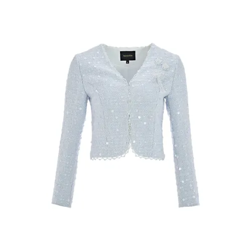 Marie Elie Серо-фиолетовое женское короткое пальто