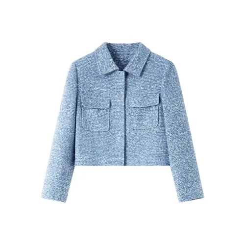 VIMLY Cropped Coat Women's Blue VIMLY Укороченное пальто женское синее