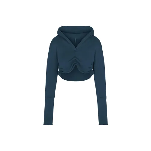 SKIMS SS25 FRENCH TERRY CROPPED HOODIE Свитшот Женские INDIGO INDIGO