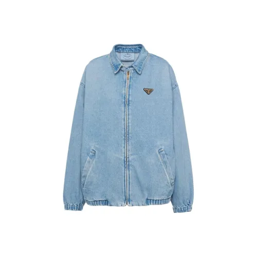 PRADA SS24 Denim Jacket Women's Sky Blue