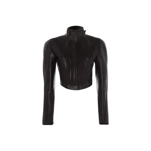 Mugler Черные Женские Кожаные Куртки