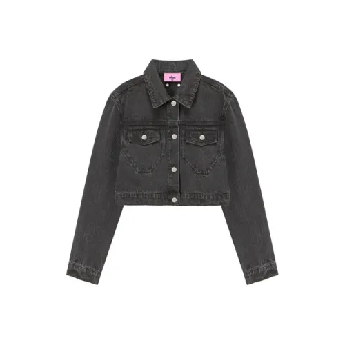 CHUU Черный Серый Женские Джинсовые Куртки