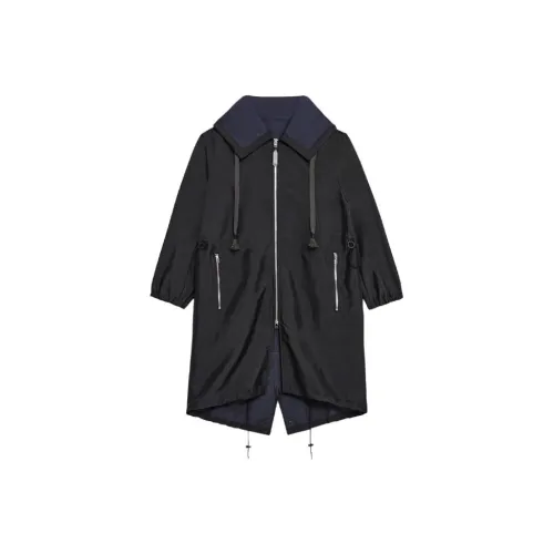 Theory Дизайнер Co authored В избранном Черный и Темно-синий Женские Тренч