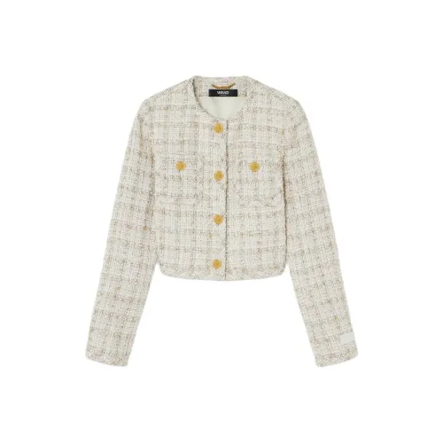 VERSACE FW24 Cropped Coat Women's Light Yellow VERSACE FW24 Укороченное пальто женское светло-желтое