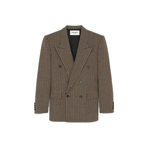 SAINT LAURENT FW23 Бизнес-костюм Пальто Женское Коричневое