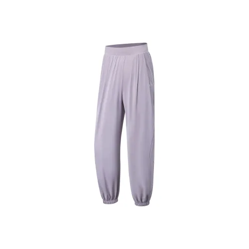 LINING Fitness series Дымчато-серый Розово-фиолетовый Женские Вязаные Тренировочные брюки