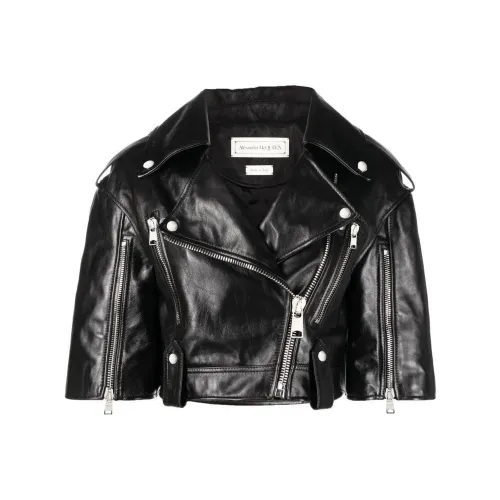Alexander McQueen Черные Женские Кожаные Куртки