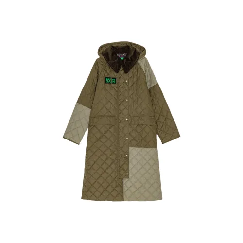 GANNI x Barbour Collaboration Burghley Quilted Куртка Пальто Женские Коричневый