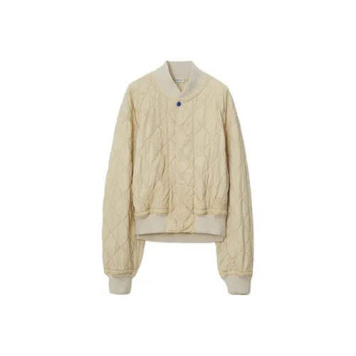 Burberry Хлопковый пуховик женский бежевый