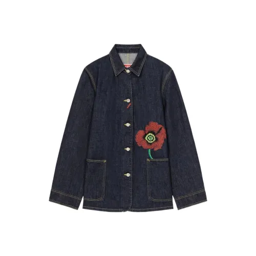 KENZO Poppy Flower Series Nigo Collaboration FW22 Denim Jacket Women's Dark Blue