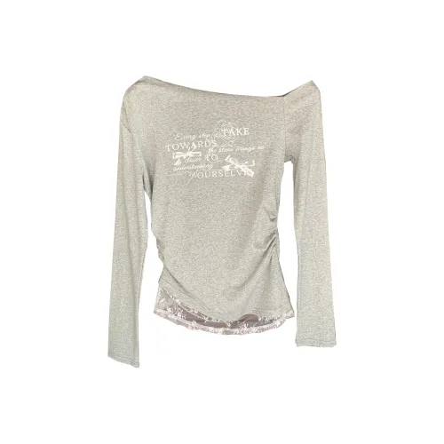 LONGMEI Серые Женские Футболки