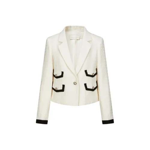 DESIGNICE Cropped Coat Женское Pearl White