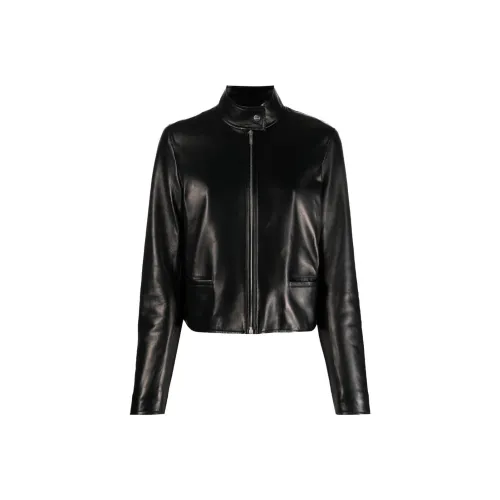 FERRAGAMO Кожа Куртка Женская Черная