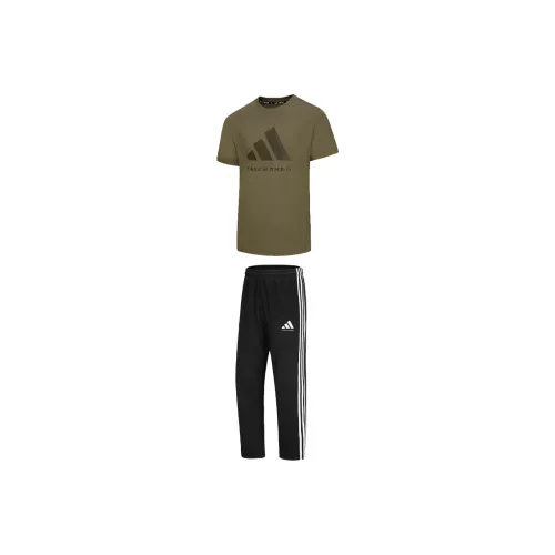 Adidas Taekwondo Повседневная спортивная одежда Унисекс Комплекты Зеленый+Черный