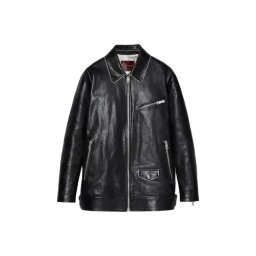 GUCCI Кожа Куртка Женская Черная