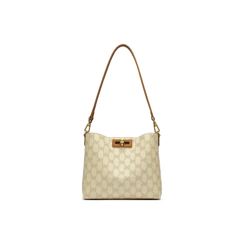 PIERRE CARDIN Сумка-ведро из ПВХ Сумка через плечо Женская Абрикос Темный хаки