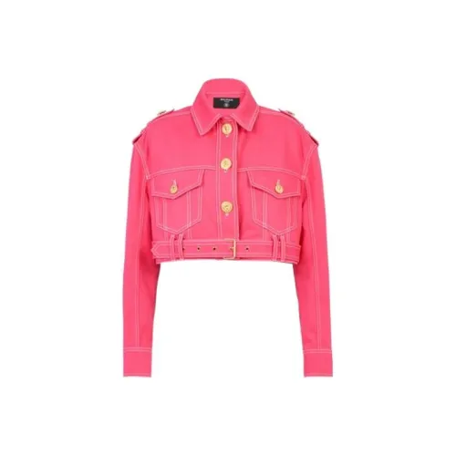 BALMAIN Розовые Женские Джинсовые Куртки