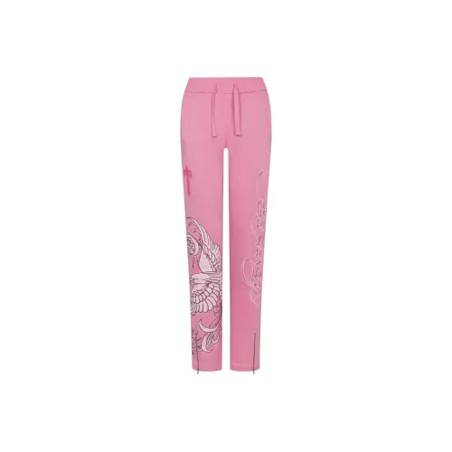 ED HARDY X Trapstar Collaboration FW24 Повседневные брюки Женские Розовый