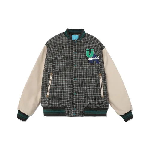 Guuka Letter Plaid Loose Fit Утолщенный Пуховик Женский Кофейный