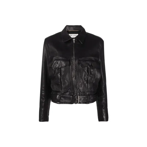 SAINT LAURENT Черные Женские Кожаные Куртки