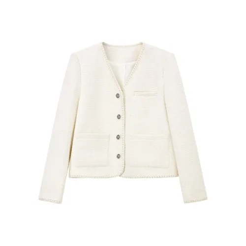 Pit Cropped Coat Women's Light Beige White Пит Укороченное Пальто Женское Светлый Бежевый Белый