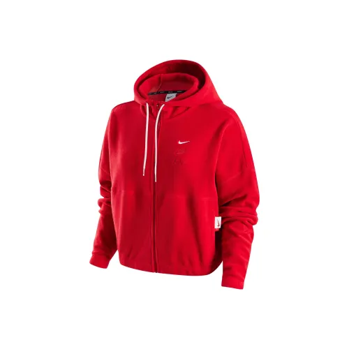 Nike Dragon New Year's Collection Бархат Feel Куртка Женские Университетский красный