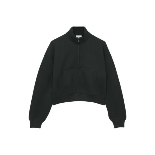 ARITZIA Sweatfleece Cozy Флис Mega Mockneck ZIP UP Толстовка Женские BLACK Черный