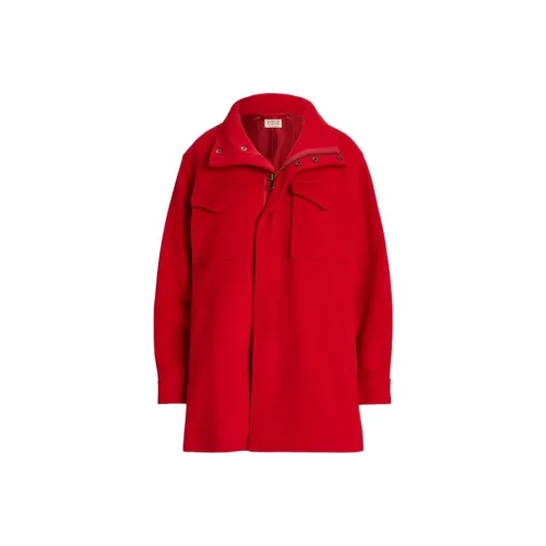 Polo Ralph Lauren FW22 Velvet Feel Coat Women's Red Поло Ralph Lauren FW22 Вельвет Feel Пальто Женское Красное