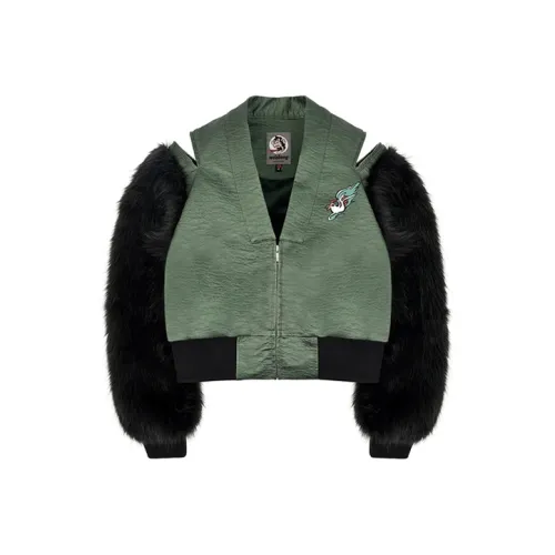 WOOKONG Куртка Женская Темно-Зеленая