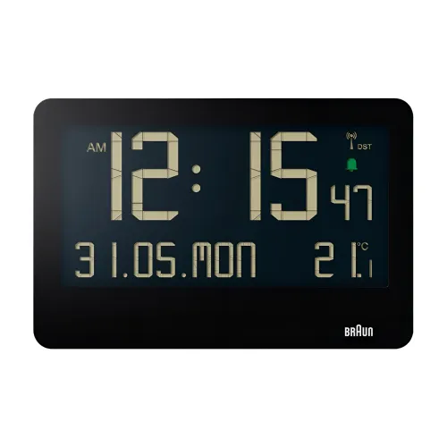 BRAUN Электронный Механизм Пластик Стена Часы Унисекс Черный