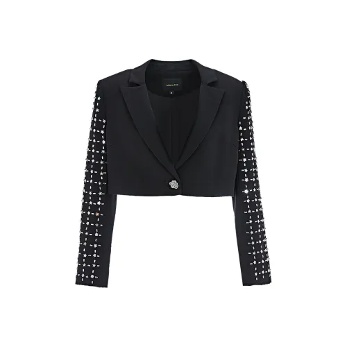 Marie Elie Черное женское короткое пальто