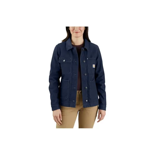 Carhartt 105449 Женская Деним Куртка 1 Теплый Оценка Деним Куртка Свободный Крой Женская Синяя