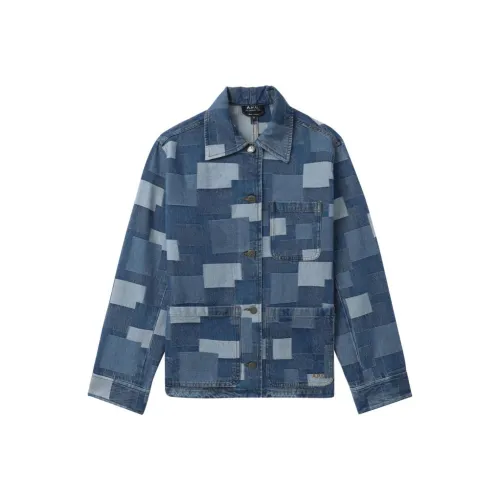 A.P.C Denim Куртка Женская Средняя Темно-Синий