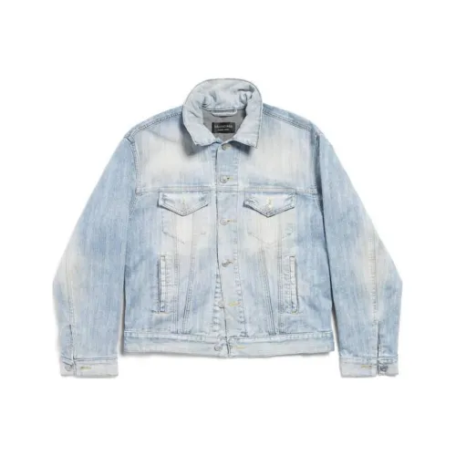 Balenciaga Denim Jacket Loose Fit Women's Light Blue