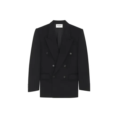 SAINT LAURENT FW23 Бизнес-костюм Пальто Женское Черное