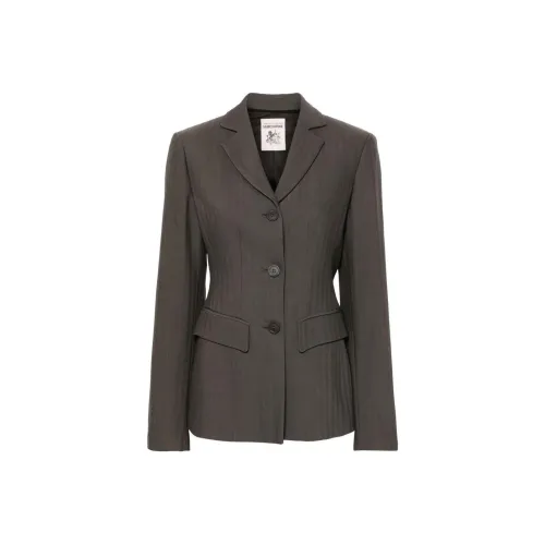 Semicouture SS24 Бизнес Костюм Пальто Женское Кофейно-Коричневый