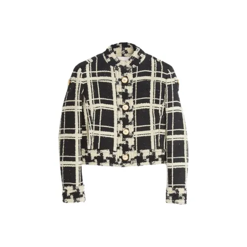 Valentino FW24 Cropped Coat Women's Black White Валентино FW24 Укороченное пальто женское черно-белое