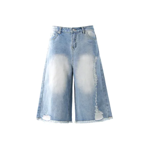 BLANKIN. Светло-синие унисекс джинсовые шорты