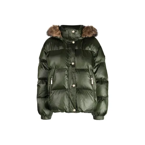 MICHAEL KORS Хлопковый пуховик женский оливково-зеленый