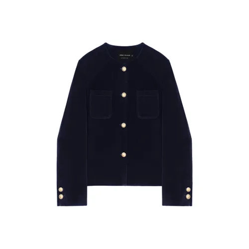 VEGA CHANG SS24 Cropped Coat Women's Moroccan Blue VEGA CHANG SS24 Укороченное пальто женское марокканский синий