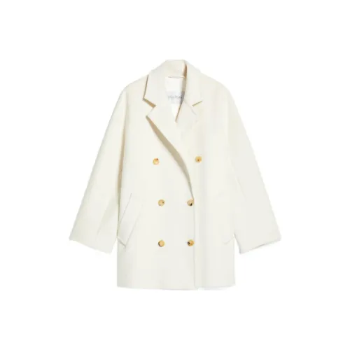 MaxMara 101801 Series Белое Женское Короткое Пальто